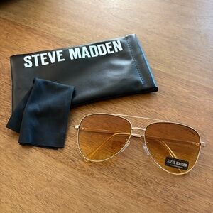 Steve Madden Gold Frame Sunglasses with Amber Lenses
